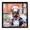 Edge Collections - 8" x 8" - Multicolor - Kitchen Wall Art Framed Metal The Chef - 1 Piece